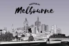 Tapeta Melbourne, Australia, panorama miasta, ilustracja 0400 - Wzór graficzny. Rysunek przedstawia skyline Melbourne