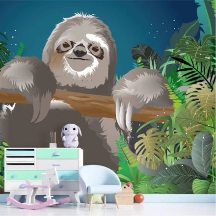 Tapeta ścienna Leniwiec między liściami 0386