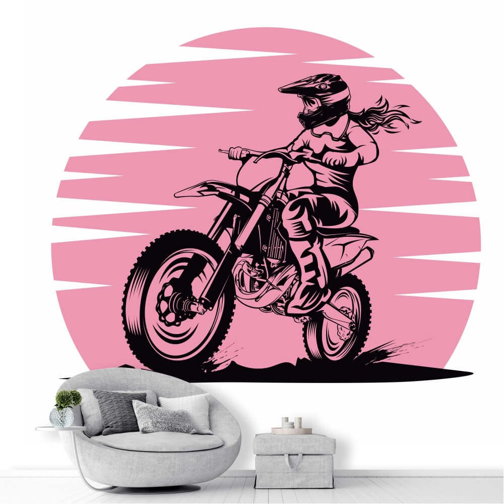 Tapeta dla młodzieży Dziewczyna, motocross 0449