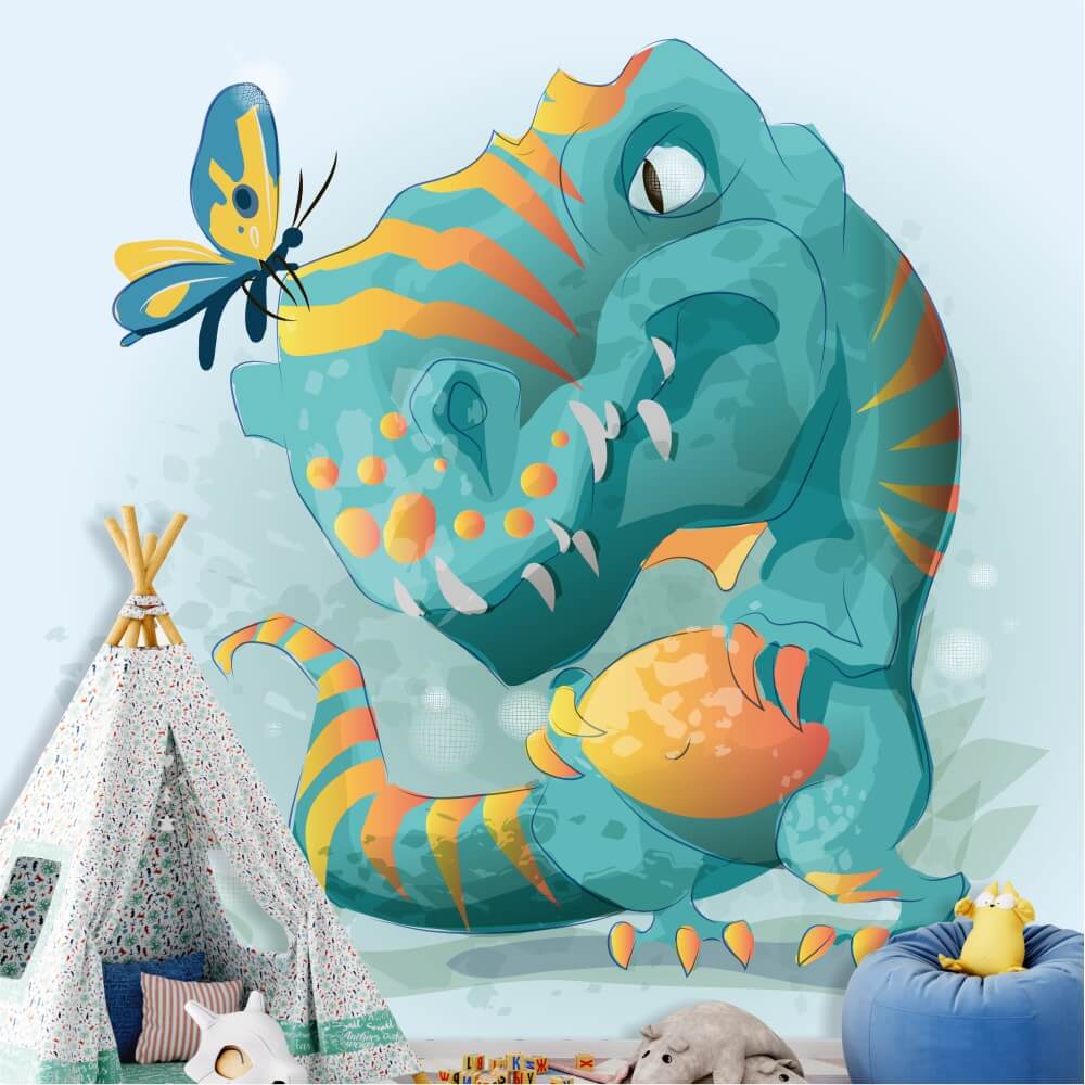 Tapeta do pokoju dziecięcego Dinozaur T-rex 0496