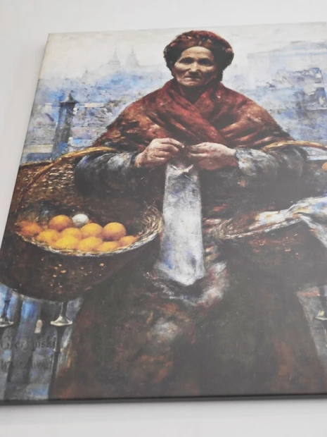 Reprodukcja Żydówka z pomarańczami, Gierymski Aleksander - Wzór graficzny. Postać kobiety trzymającej kosz z pomarańczami