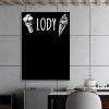 Tablica kredowa do lodziarni z nadrukiem lody 102 - Wzór graficzny. Dwa lody w rożkach po bokach, napis LODY na górze