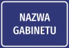 Naklejka Gabinet, pokój lekarski, z polem na nazwę - Wzór graficzny. Prosty prostokąt w granatowym kolorze z białym napisem