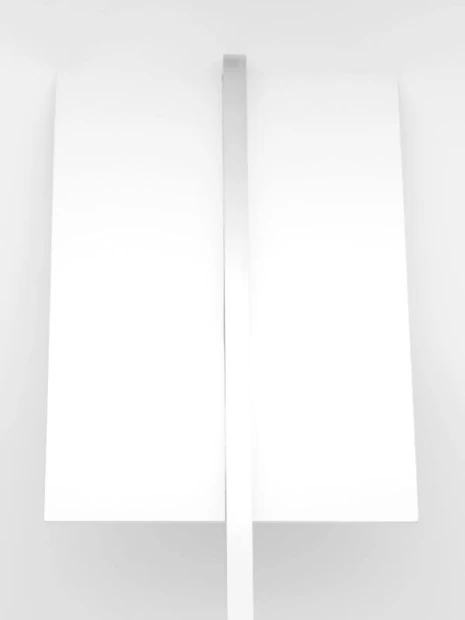 Słupek aluminiowy do tabliczek - Wzór graficzny. Prosta forma, prostokątna tablica na białym tle