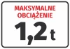 Naklejka Naklejka Maksymalne obciążenie z polem do wpisania wagi - Wzór graficzny. Duży napis w kolorze czerwonym