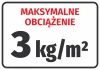 Naklejka Naklejka Maksymalne obciążenie z polem do wpisania wagi - Wzór graficzny. Czerwony tekst na białym tle, duża cyfra
