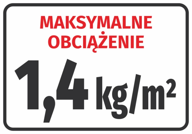 Naklejka Naklejka Maksymalne obciążenie z polem do wpisania wagi - Wzór graficzny. Czerwony tekst na białym tle, duża liczba