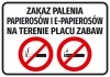 Naklejka Zakaz palenia papierosów i e-papierosów na terenie placu zabaw - Wzór graficzny. Dwa czerwone okręgi