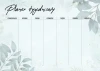 Tablica magnetyczna suchościeralna Plan tygodnia 591 - Wzór graficzny. Grafika przedstawia liście w odcieniach zieleni