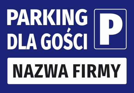 Naklejka Parking dla gości z polem na nazwę