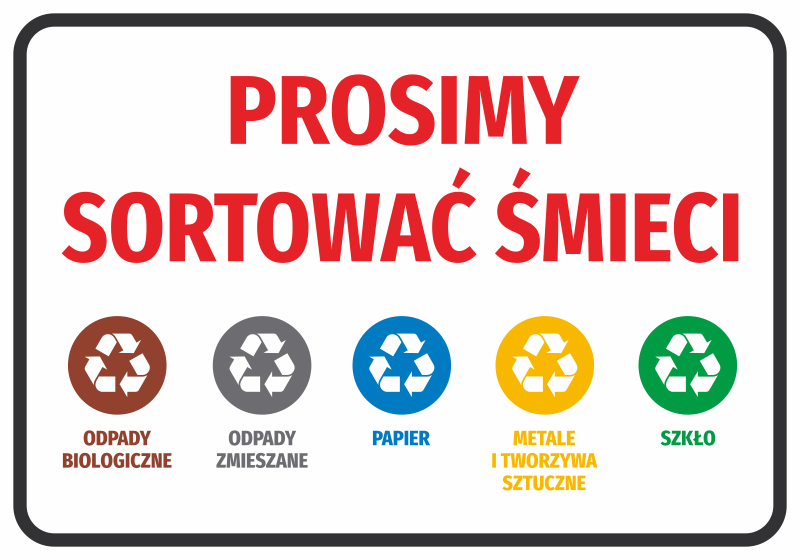 Naklejka Prosimy sortować śmieci