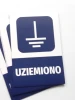 Komplet magnesów - 19 szt - Wzór graficzny. Grafika przedstawia symbol uziemienia na niebieskim tle