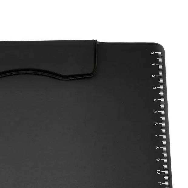 Podkładka do pisania z uchwytem, magnetyczna A4 - Wzór graficzny. Czarne tło z prostokątnym kształtem i linią pomiarową