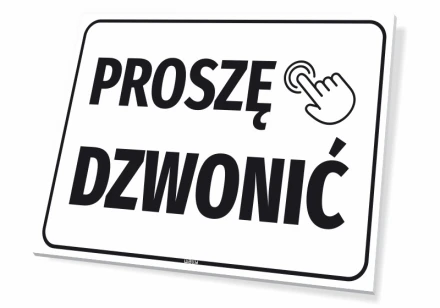 Tabliczka na budynek: Proszę dzwonić