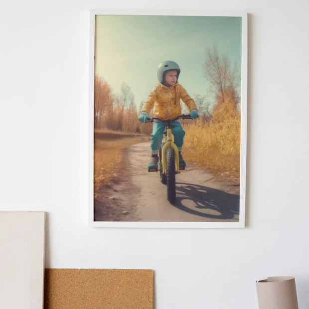 Plakat fotoplakat ze zdjęcia 50x70 cm - Aranżacja w pokoju. Ściany w jasnych kolorach, minimalistyczne meble