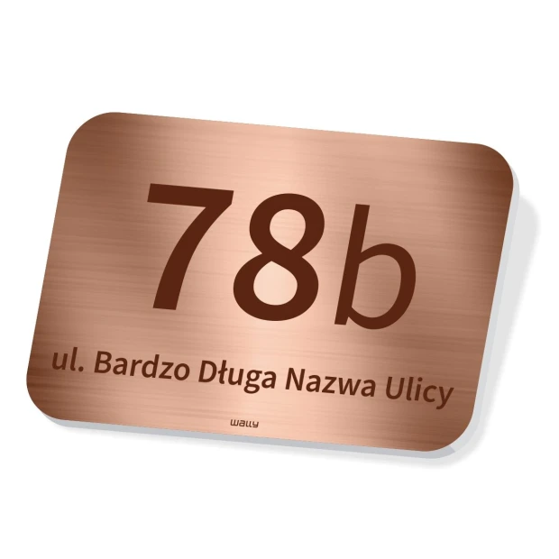 Tabliczka na dom, ogrodzenie z numerem posesji, ulicą - Wzór graficzny. Prostokątna tabliczka z numerem 78b i nazwą ulicy