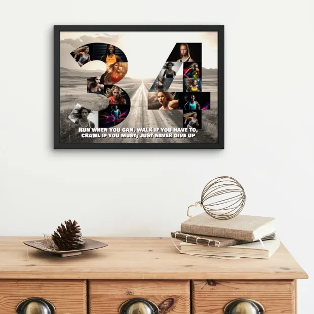 Plakat fotoplakat ze zdjęcia 40x50 cm - Aranżacja w salonie. Ściany w jasnym kolorze, drewniane meble i dekoracje