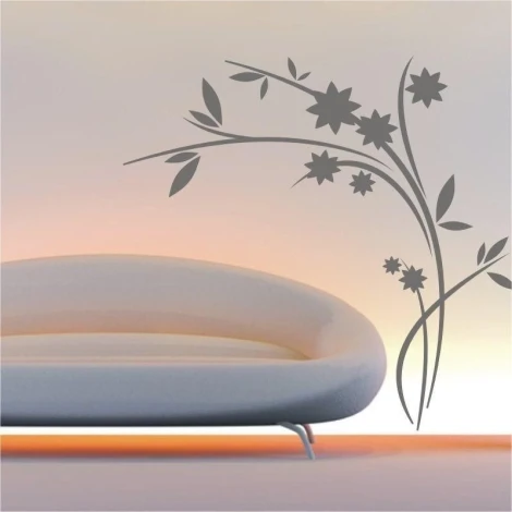 Szablon malarski japoński 06 - Aranżacja w salonie. Jasne ściany z minimalistycznym meblem