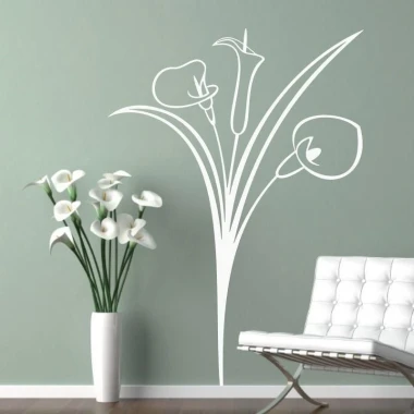 Elegancka naklejka kwiaty 079 w minimalistycznym wnętrzu, doskonale podkreślająca świeżość i nowocze