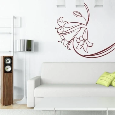 Elegancki szablon malarski kwiaty 100 w minimalistycznym salonie, dodający nowoczesnego uroku i subt