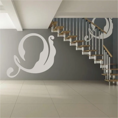 Stylowa naklejka klasik 061 w eleganckim, minimalistycznym wnętrzu, idealna do nowoczesnych przestrz