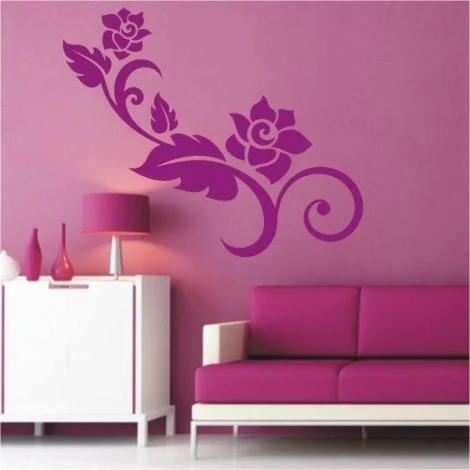 Elegancki szablon malarski kwiaty 052 w intensywnym fioletowym kolorze, idealny do nowoczesnego salo