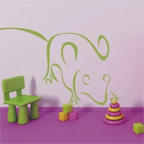 Stylowy szablon malarski mysz w pastelowych odcieniach, idealny do kolorowego pokoju dziecięcego.