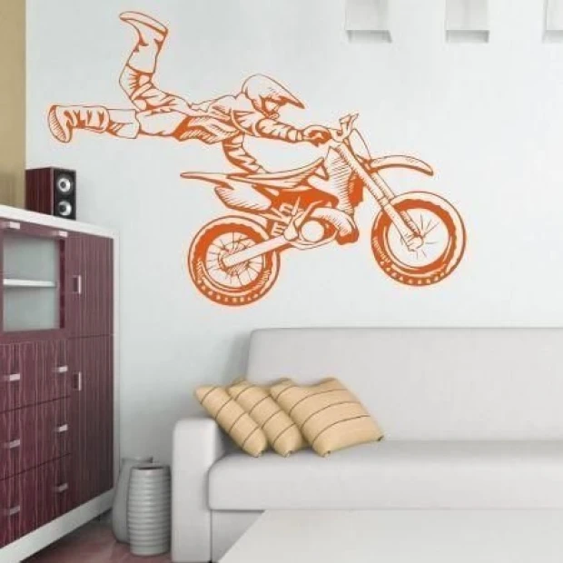 Dynamiczna naklejka motocross 1170, idealna do nowoczesnego salonu, dodająca energii i stylu każdemu