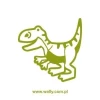 Wesoła naklejka dinozaura w soczystej zieleni, idealna do pokoju małego odkrywcy.