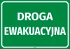 Naklejka informacyjna Droga ewakuacyjna - Wzór graficzny. Zielone tło z białym napisem DROGA EWAKUACYJNA