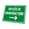 Tabliczka Informacyjna Wyjście ewakuacyjne Strzałka w prawo - Wzór graficzny. Zielone tło z białym napisem i strzałką