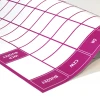 Folia tablicowa suchościeralna z własnym nadrukiem - Wzór graficzny. Prosta siatka z różowymi ramkami i białymi polami