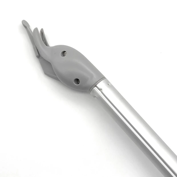 Bezpieczny nóż na wysięgniku - Wzór graficzny. Narzędzie z metalowym wysięgnikiem i ergonomiczną rączką