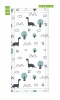 Okleina na drzwi do pokoju dziecięcego Dinozaury FP 6340 - Wzór graficzny. Grafika przedstawia dinozaury, drzewa, chmury