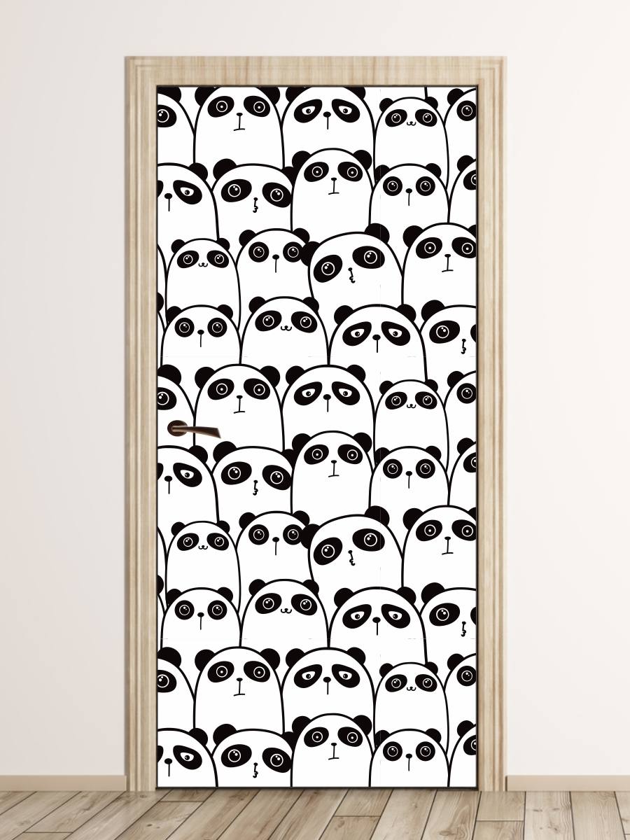 Okleina na drzwi do pokoju dziecka Misie panda FP 6339