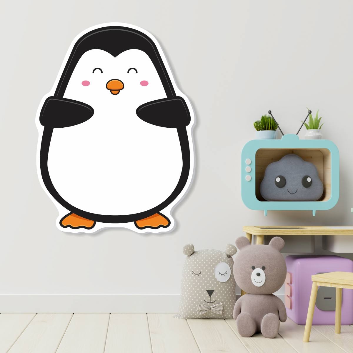 Tablica dla dzieci, magnetyczna, suchościeralna Pingwin 014