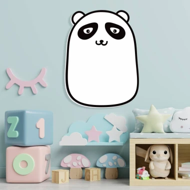Tablica magnetyczna dla dzieci, suchościeralna Panda 013 - Aranżacja w pokoju dziecięcym. Ściany w jasnym kolorze, zabawki