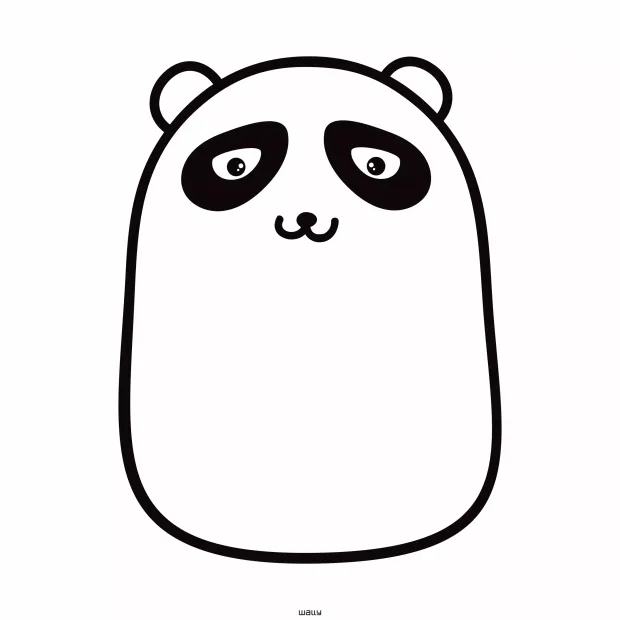 Tablica magnetyczna dla dzieci, suchościeralna Panda 013 - Wzór graficzny. Grafika przedstawia uproszczoną postać pandy