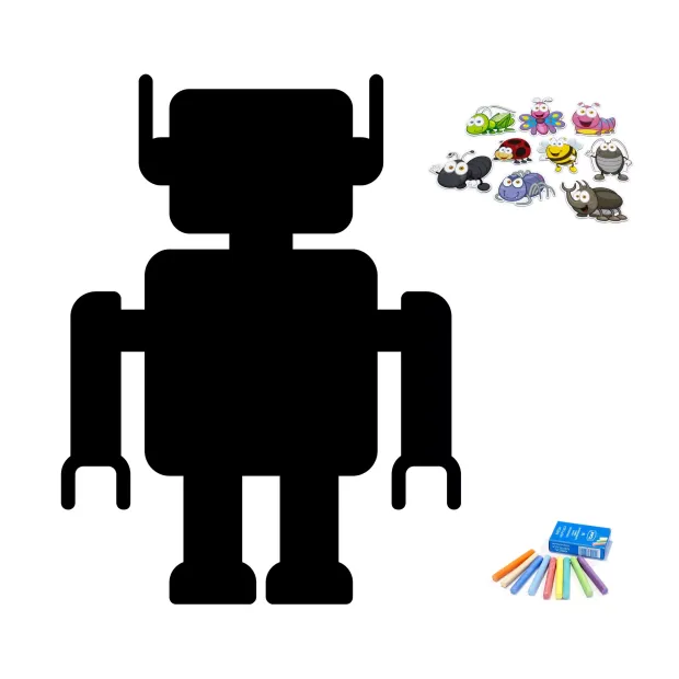 Tablica magnetyczna, kredowa Robot 416 - Wzór graficzny. Robot w kształcie prostokątów z dodatkowymi elementami
