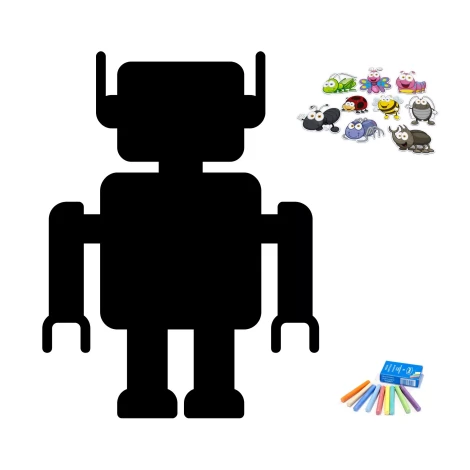 Tablica magnetyczna, kredowa Robot 416 - Wzór graficzny. Robot w kształcie prostokątów z dodatkowymi elementami