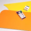 Indywidualna pomarańczowa tablica suchościeralna magnetyczna z zaokrąglonymi rogami, PCV 5 mm, laminat matowy, 30 x 60 cm -