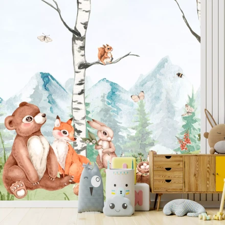 Tapeta Góry, polana zwierzęta leśne 0522 DW