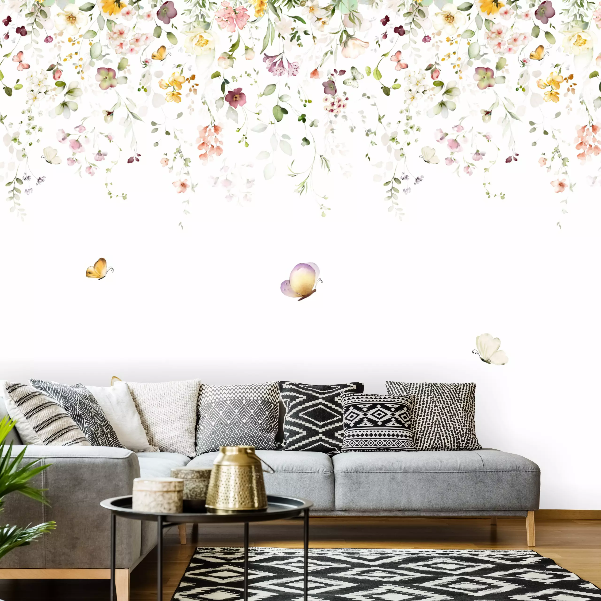 Tapeta na ścianę Motyle, liście 0518 DW