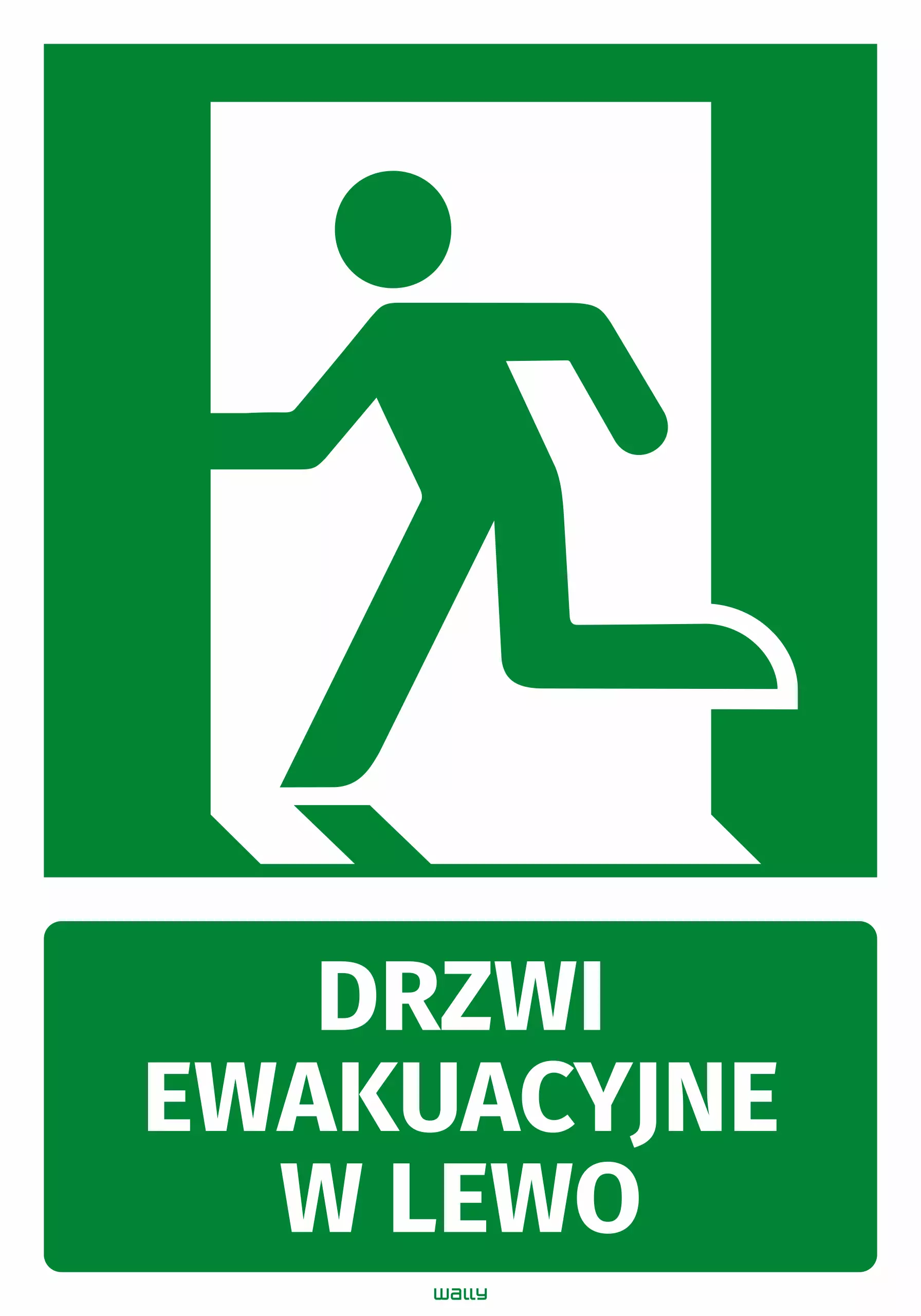 Naklejka informacyjna Drzwi ewakuacyjne w lewo