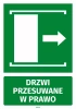 Naklejka informacyjna Drzwi przesuwane w prawo