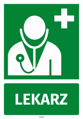 Naklejka informacyjna Lekarz