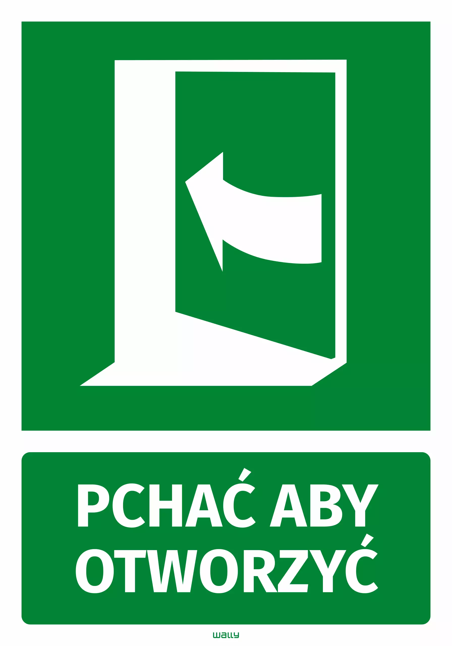Naklejka informacyjna na drzwi Pchać aby otworzyć