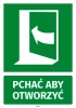 Naklejka informacyjna na drzwi Pchać aby otworzyć