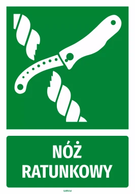 Naklejka informacyjna Nóż ratunkowy