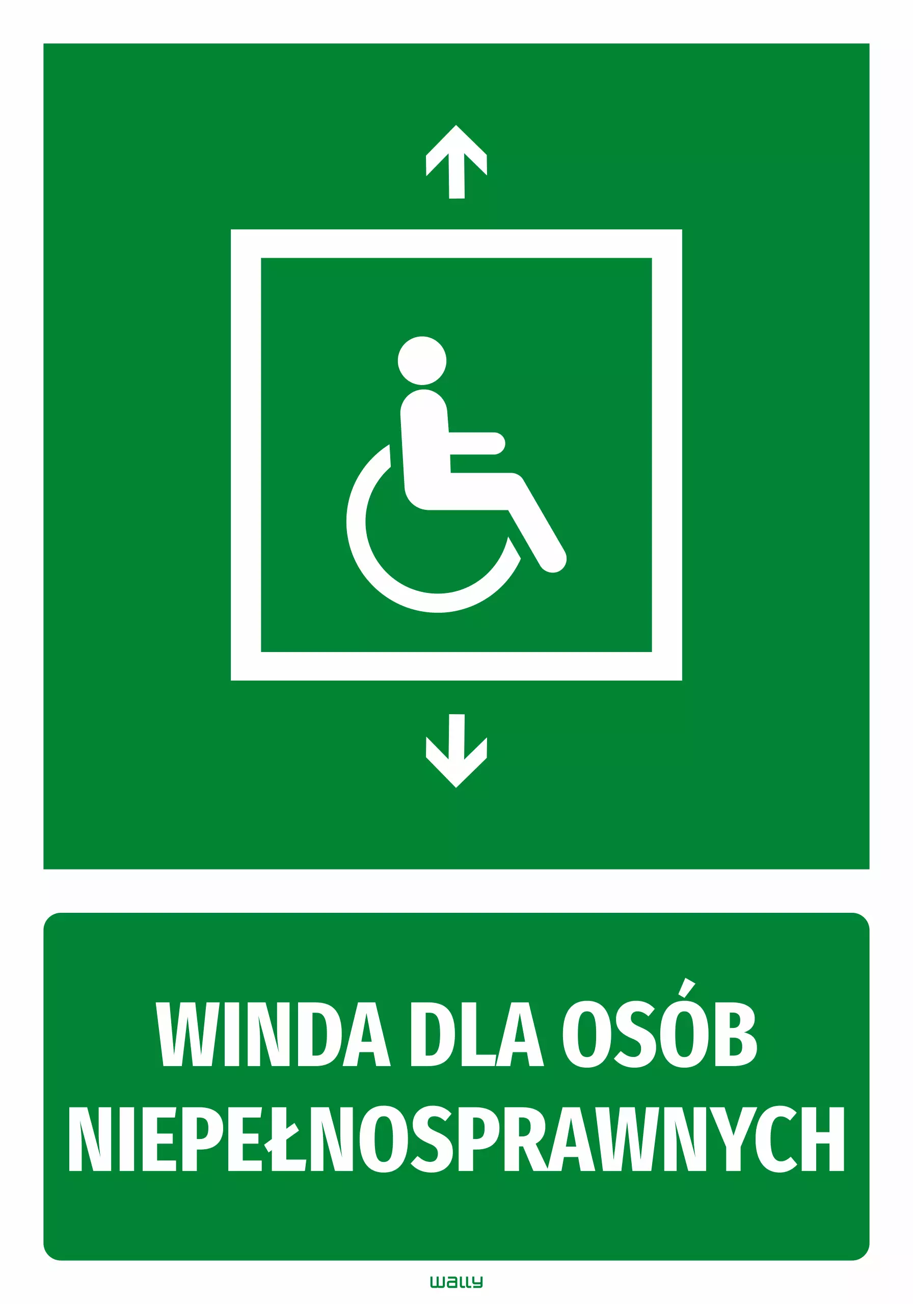 Naklejka informacyjna Winda dla osób niepełnosprawnych